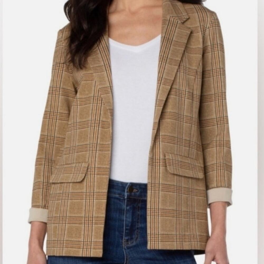 Plaid Tan Blazer Jacket